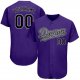 Kid's Custom Purple Black-Gray Authentic Baseball Jersey