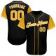 Men's Custom Black Gold-White Authentic Baseball Jersey