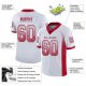 Women's Custom White Red-Gray Mesh Drift Fashion Football Jersey