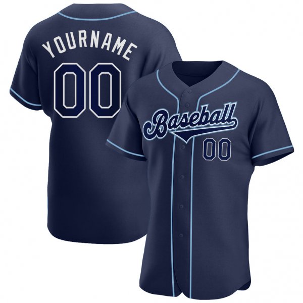 Women's Custom Navy Navy-Powder Blue Authentic Baseball Jersey