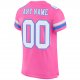 Kid's Custom Pink White-Powder Blue Mesh Authentic Football Jersey