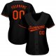 Women's Custom Black Orange Baseball Jersey