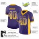 Women's Custom Purple Gold-White Mesh Drift Fashion Football Jersey