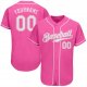 Kid's Custom Pink White Authentic Baseball Jersey