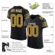 Preschool Custom Black Old Gold-White Mesh Authentic Football Jersey