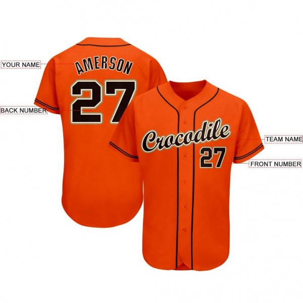 Preschool Custom Orange Black-Cream Baseball Jersey