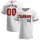 Women's Custom White Black Pinstripe Red-Black Authentic American Flag Fashion Baseball Jersey