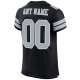 Kid's Custom Black Silver-White Mesh Authentic Football Jersey