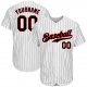 Kid's Custom White Black Pinstripe Black-Red Authentic Baseball Jersey