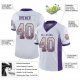 Men's Custom White Purple-Gold Mesh Drift Fashion Football Jersey