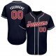 Youth Custom Navy Red-White Baseball Jersey