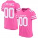 Women's Custom Pink White Mesh Authentic Football Jersey