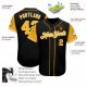 Men's Custom Black Gold-White Authentic Baseball Jersey