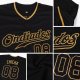 Preschool Custom Black Black-Old Gold Authentic Baseball Jersey