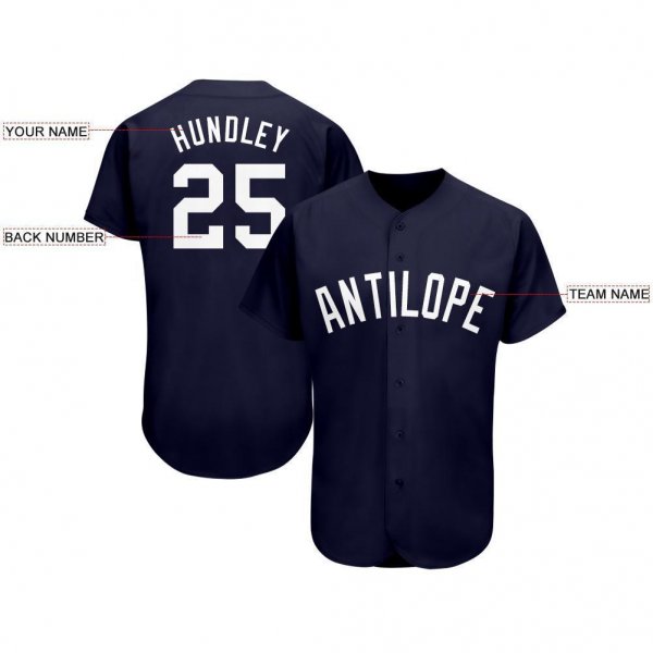 Youth Custom Navy White Baseball Jersey