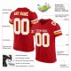 Kid's Custom Red White-Gold Mesh Authentic Football Jersey