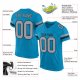 Women's Custom Panther Blue Light Gray-Black Mesh Authentic Football Jersey