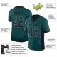 Youth Custom Midnight Green Black-White Mesh Drift Fashion Football Jersey