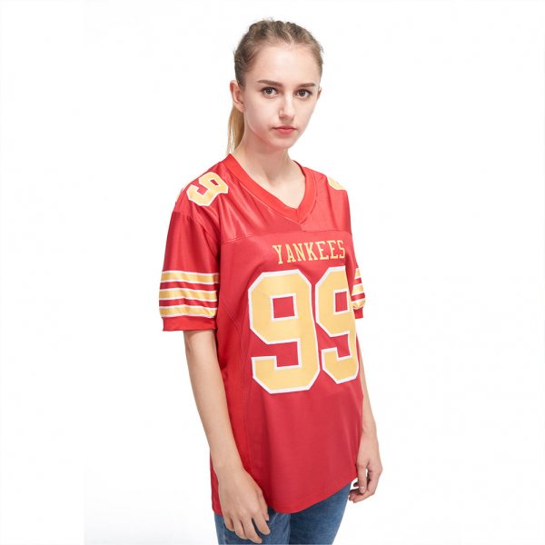 Kid's Custom Red Gold-White Mesh Authentic Football Jersey