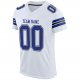 Men's Custom White Royal-Black Mesh Authentic Football Jersey