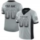 Men's Custom Silver Black-White Mesh Drift Fashion Football Jersey