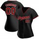 Kid's Custom Black Red-White Authentic Baseball Jersey