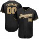 Women's Custom Black Old Gold-White Authentic Baseball Jersey