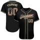 Men's Custom Black Vintage USA Flag-Cream Authentic Baseball Jersey