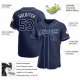 Men's Custom Navy Navy-Powder Blue Authentic Baseball Jersey