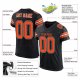 Kid's Custom Black Orange-White Mesh Authentic Football Jersey