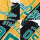 Women's Custom Black Kelly Green-Gold Authentic Split Fashion Baseball Jersey