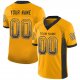 Women's Custom Gold Black-White Mesh Drift Fashion Football Jersey