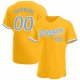 Women's Custom Gold Light Blue-White Authentic Baseball Jersey