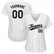 Kid's Custom White Black Pinstripe Black-Gray Authentic Baseball Jersey