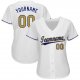 Youth Custom White Old Gold-Royal Baseball Jersey