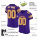 Men's Custom Purple Gold-White Mesh Authentic Football Jersey