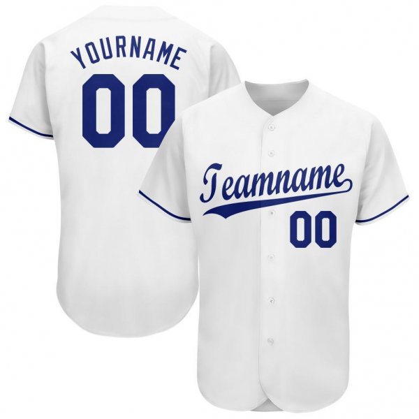 Women's Custom White Royal Baseball Jersey