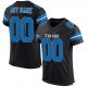 Kid's Custom Black Panther Blue-White Mesh Authentic Football Jersey