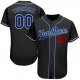 Women's Custom Black Royal-Red Authentic Baseball Jersey