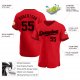 Preschool Custom Red Black Authentic Baseball Jersey