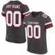 Men's Custom Pewter White-Red Mesh Authentic Football Jersey