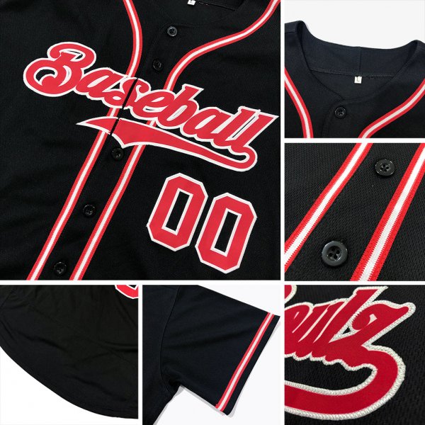 Women's Custom Black Crimson-Khaki Authentic Baseball Jersey